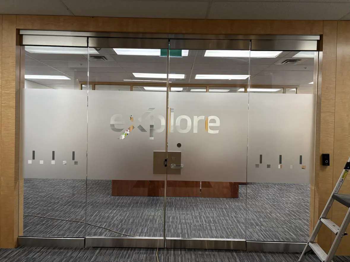 Explore branding in frosted glass
