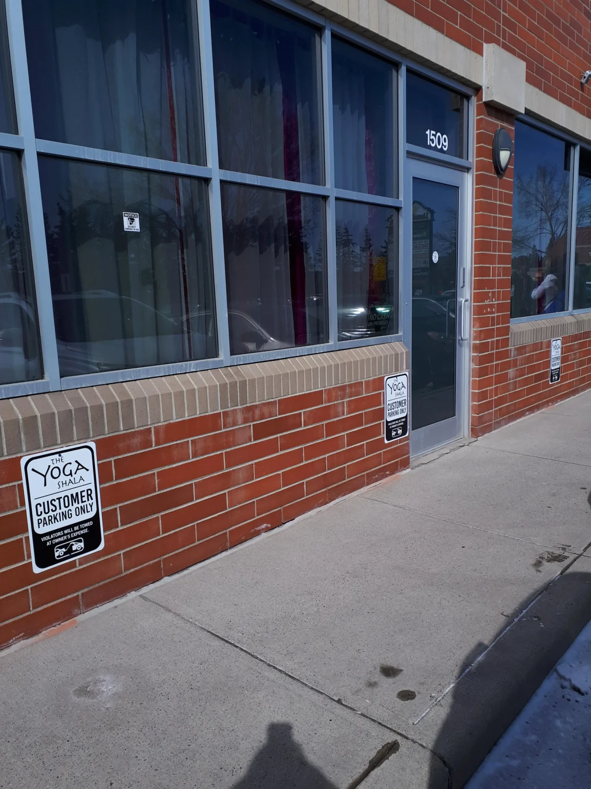 Tinted storefront windows