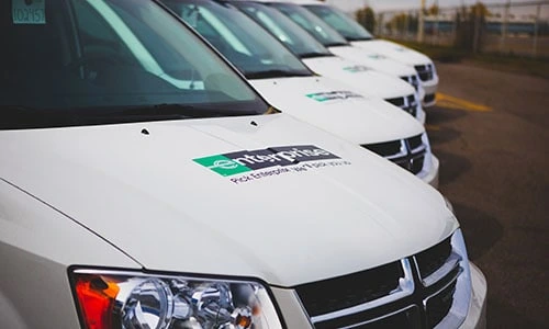 Hood of van with Enterprise custom fleet decal