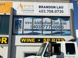 Achilles Foot Clinic window graphic